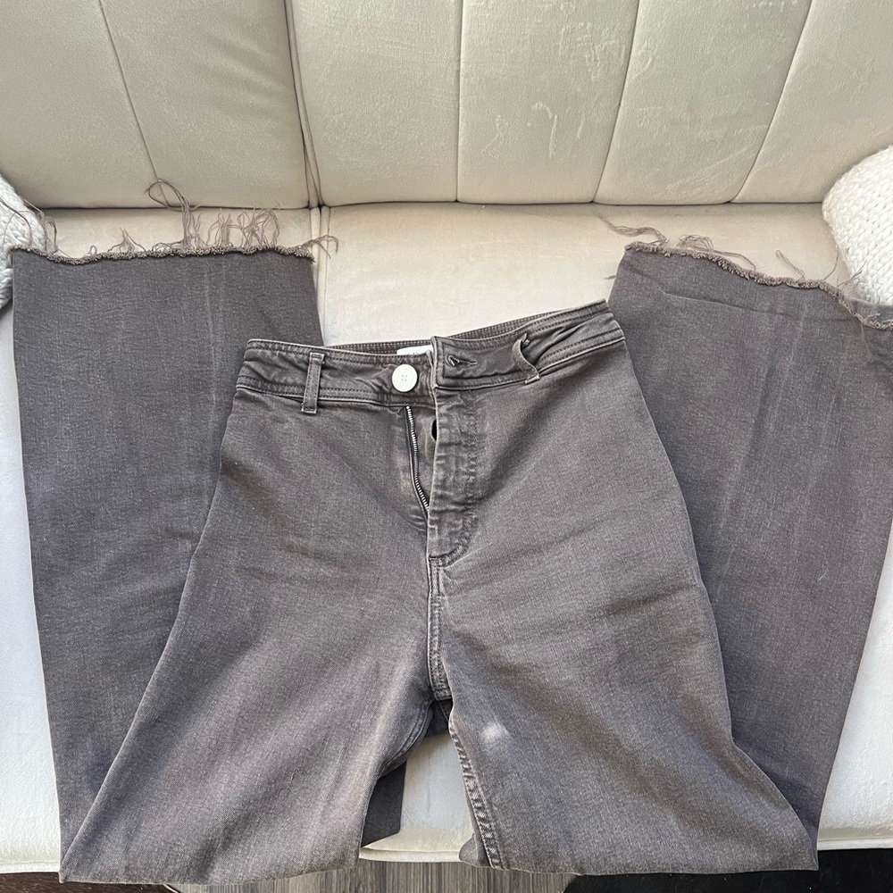 Zara wide leg brown stretchy jeans